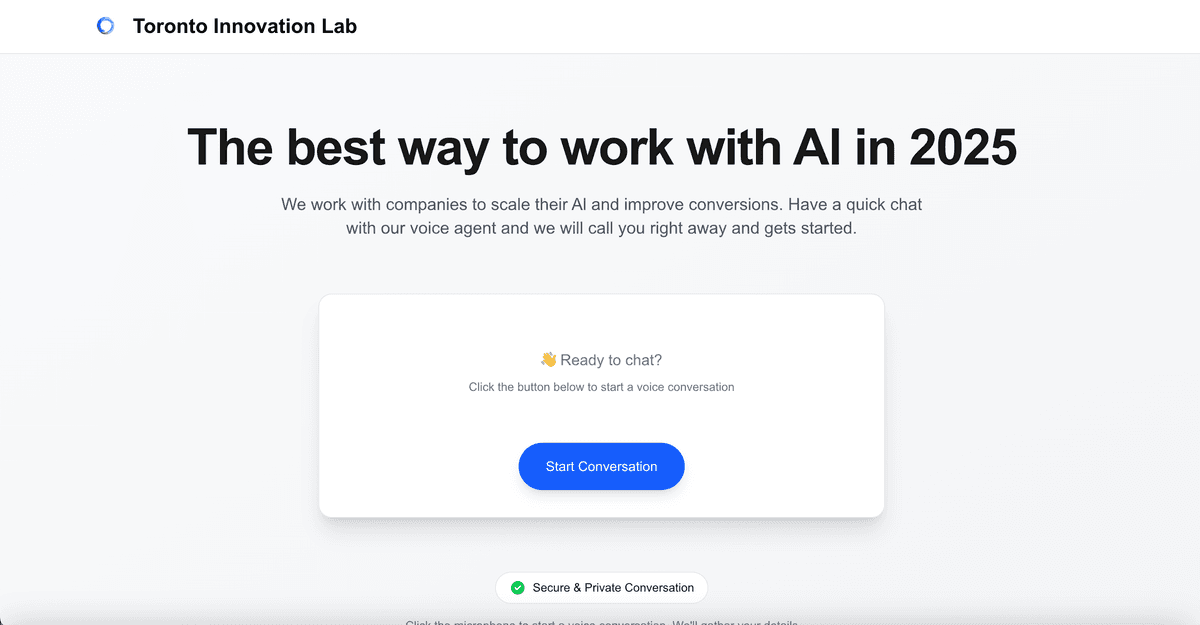 Hosted landing page example